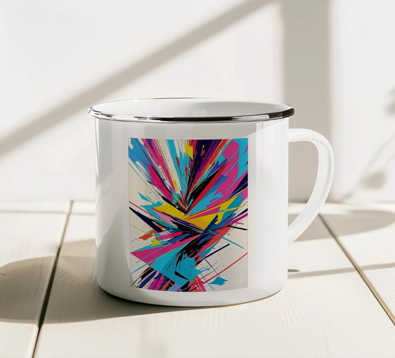 Modello astratto colorato tazza in smalto da LM2KONE