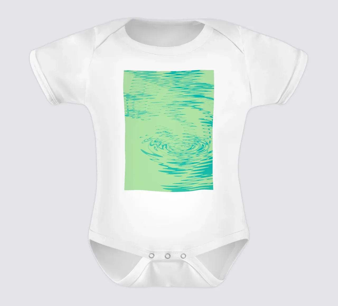 Abstract dynamic waves Water pattern in green and blue short-sleeve baby romper by Something for you