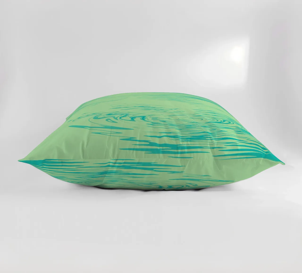 Abstract dynamic waves Water pattern in green and blue decorative cushion by Something for you