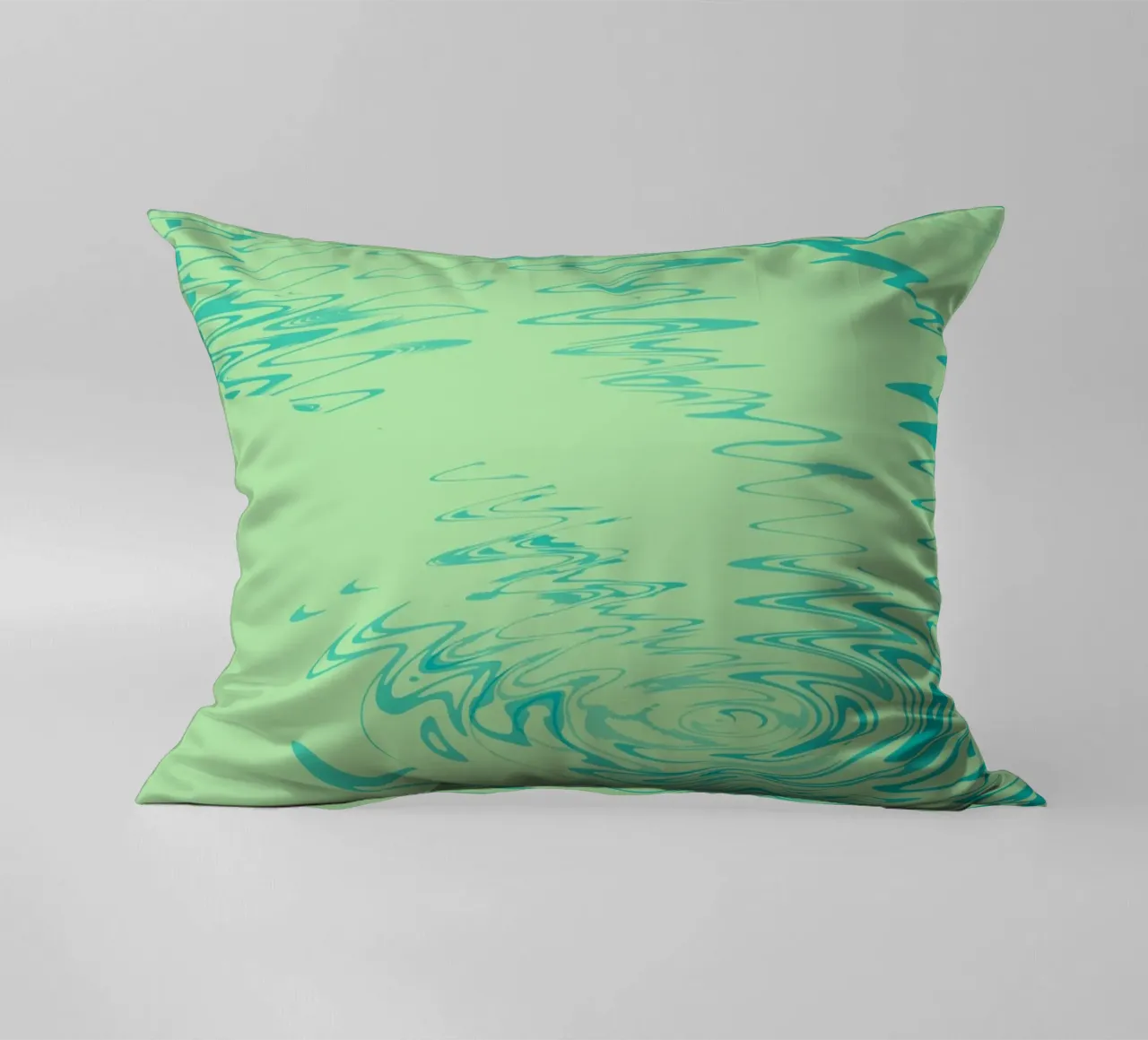 Abstract dynamic waves Water pattern in green and blue decorative cushion by Something for you