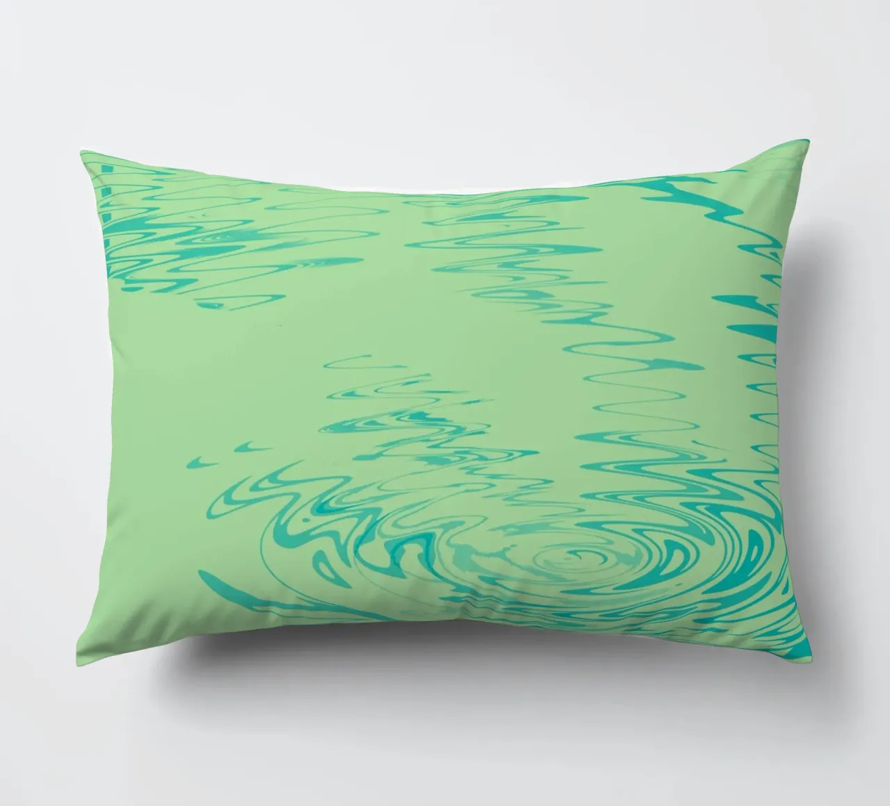 Abstract dynamic waves Water pattern in green and blue decorative cushion by Something for you