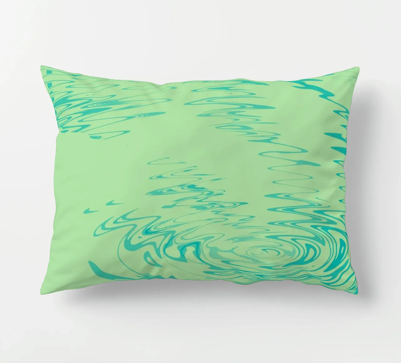 Abstract dynamic waves Water pattern in green and blue decorative cushion by Something for you
