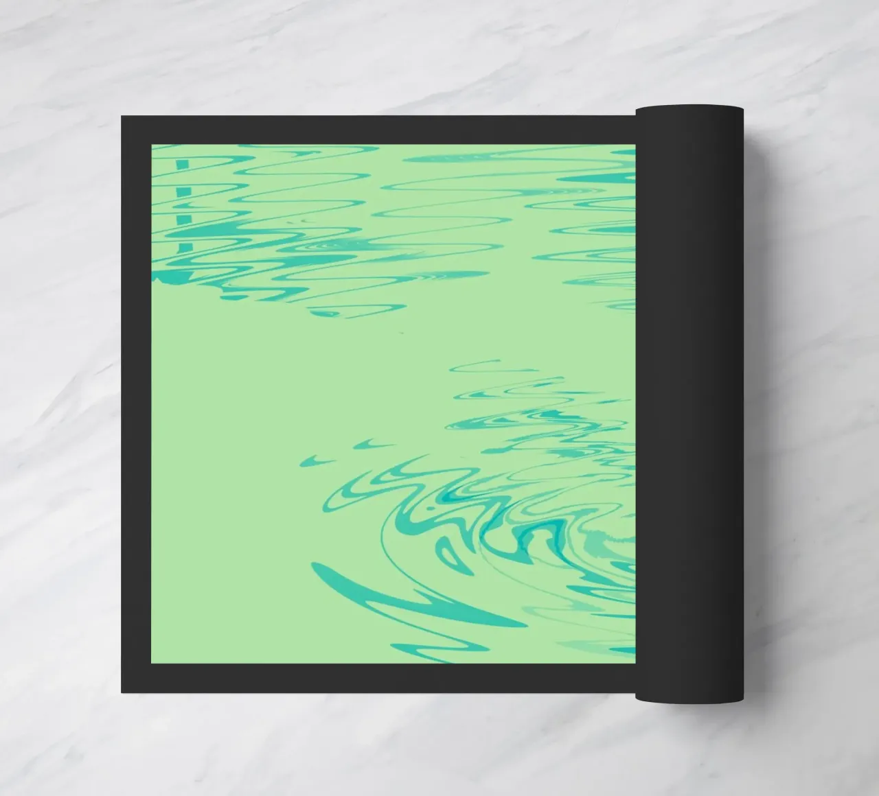 Abstract dynamic waves Water pattern in green and blue doormat by Something for you