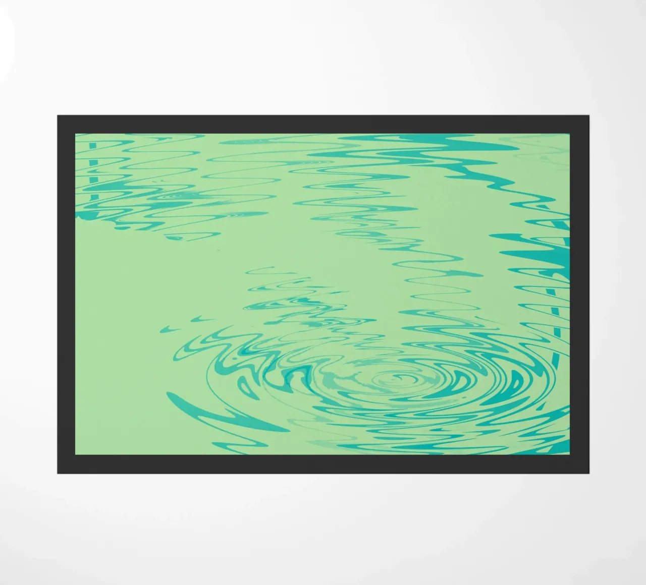 Abstract dynamic waves Water pattern in green and blue doormat by Something for you