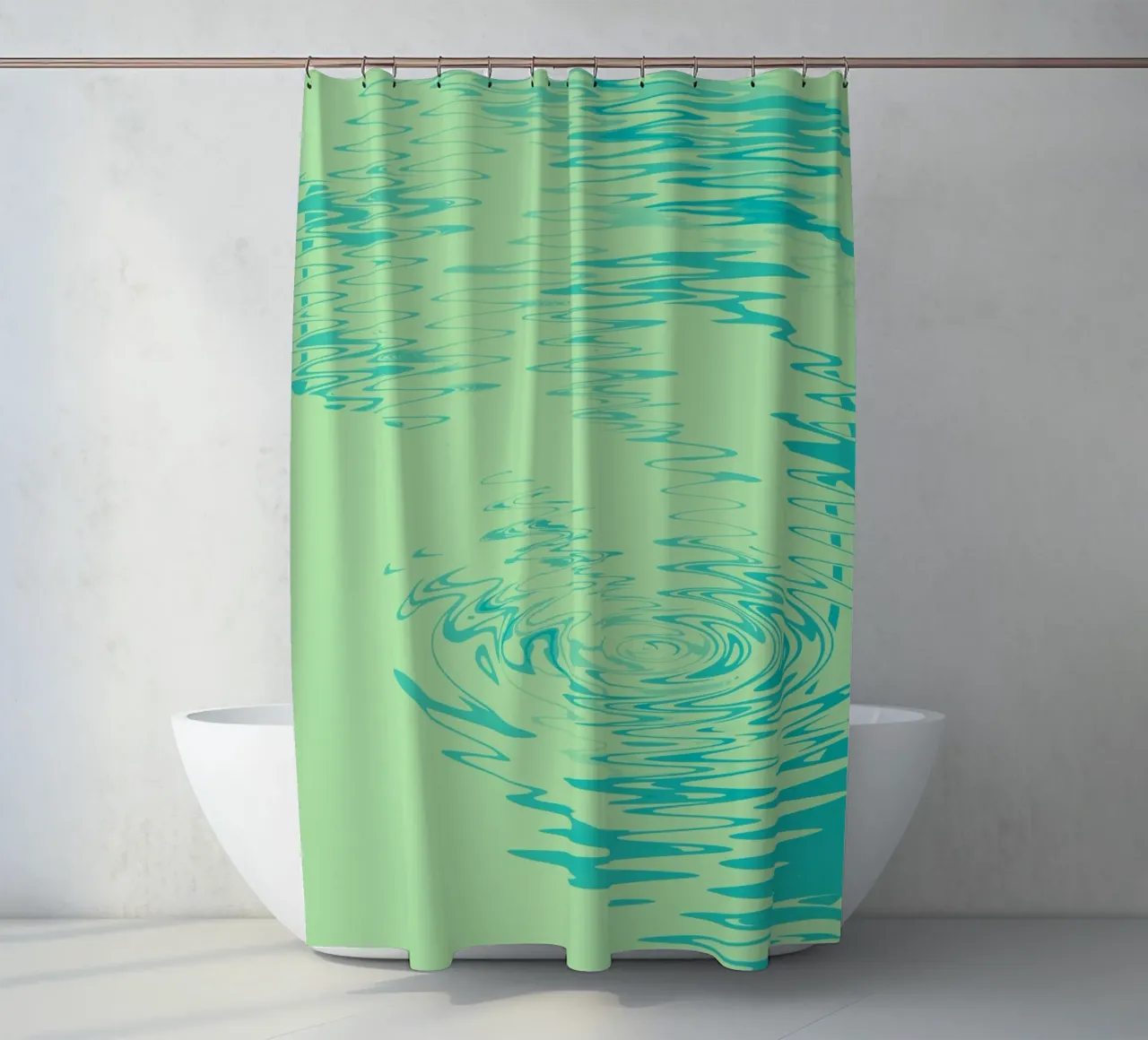 Abstract dynamic waves Water pattern in green and blue shower curtain by Something for you