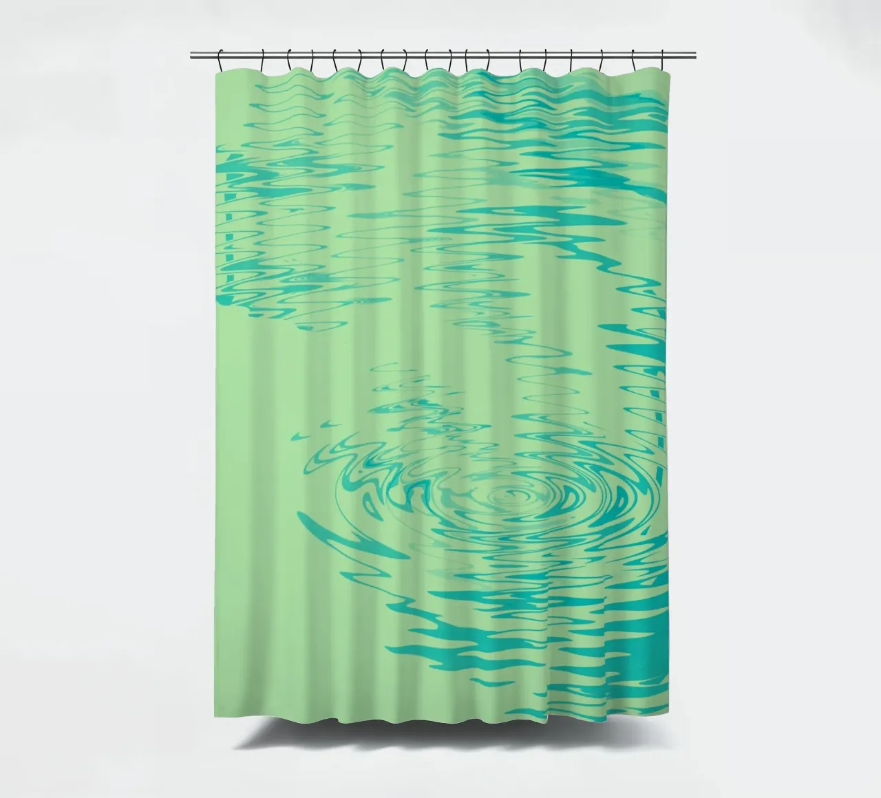 Abstract dynamic waves Water pattern in green and blue shower curtain by Something for you