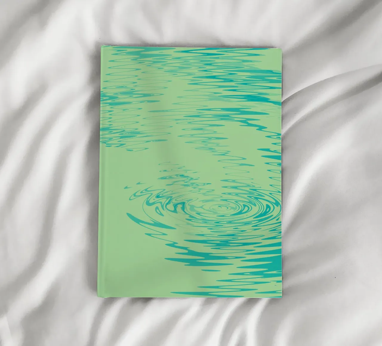 Abstract dynamic waves Water pattern in green and blue notebook by Something for you