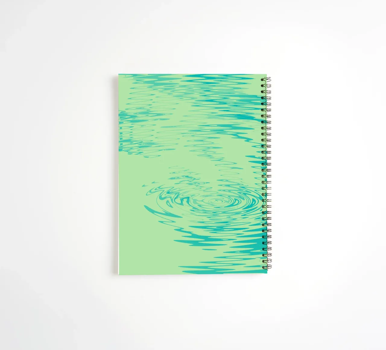 Abstract dynamic waves Water pattern in green and blue spiral notebook by Something for you