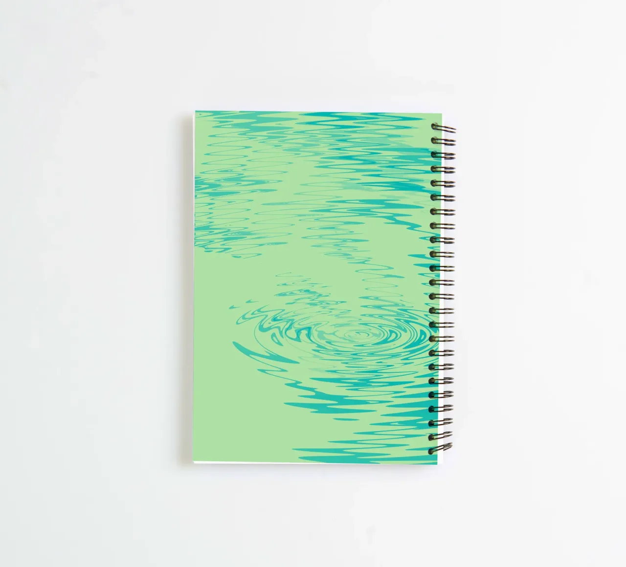 Abstract dynamic waves Water pattern in green and blue spiral notebook by Something for you