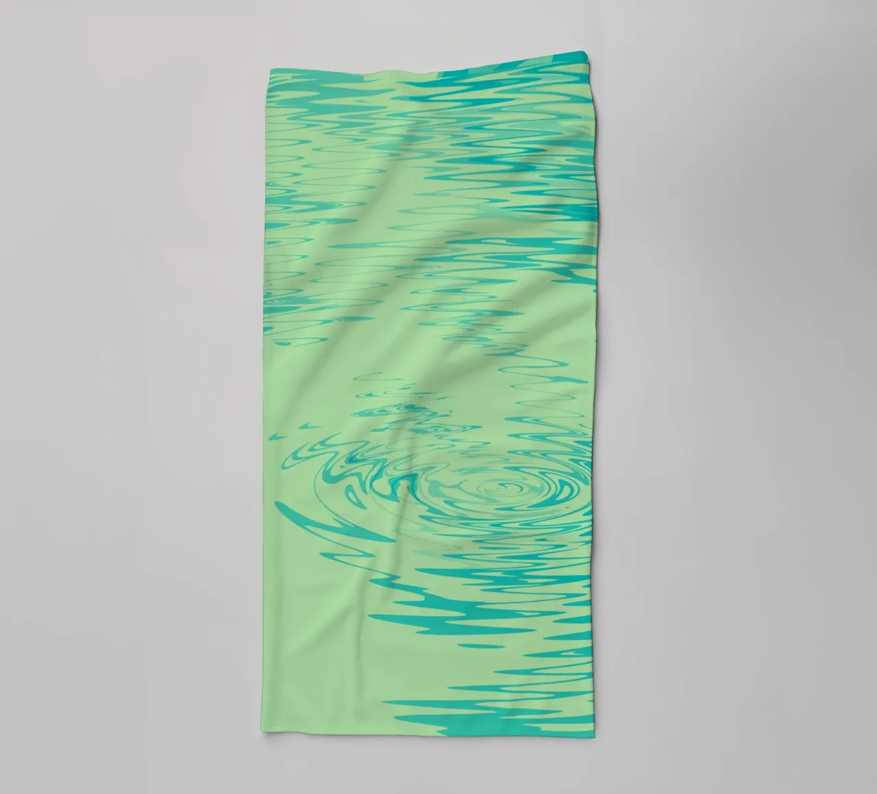 Abstract dynamic waves Water pattern in green and blue towel by Something for you