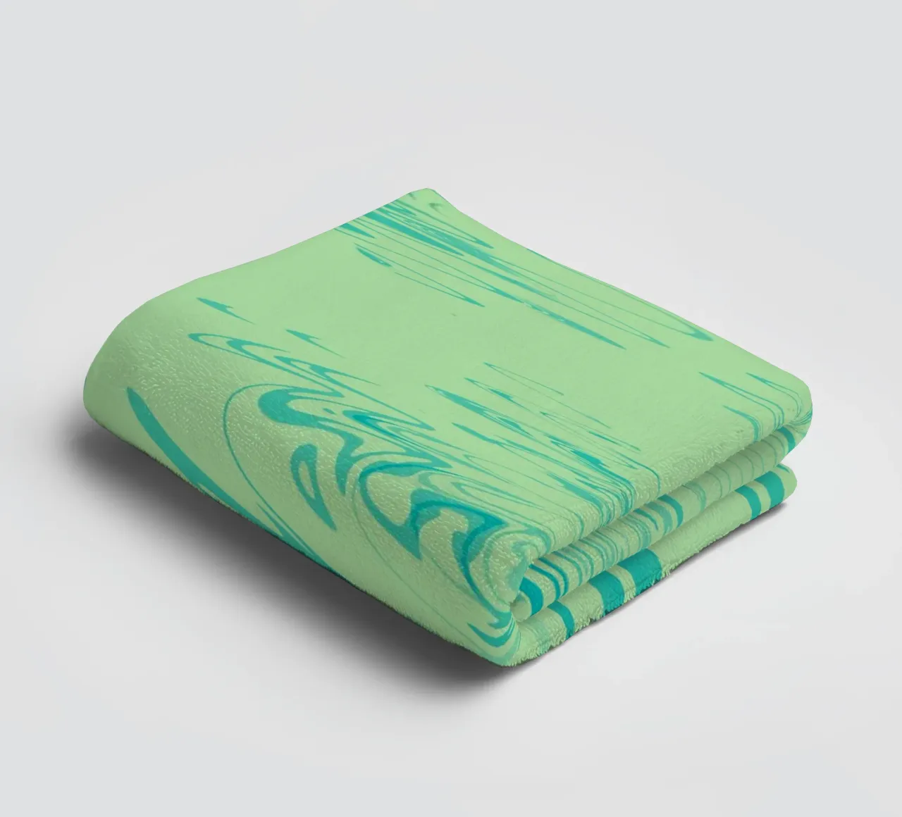 Abstract dynamic waves Water pattern in green and blue towel by Something for you