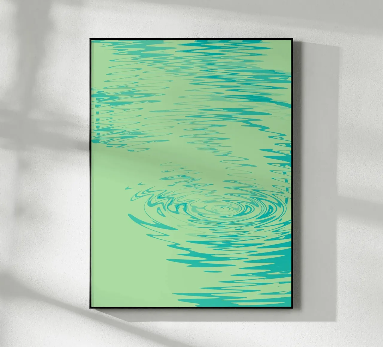 Abstract dynamic waves Water pattern in green and blue acrylic glass by Something for you