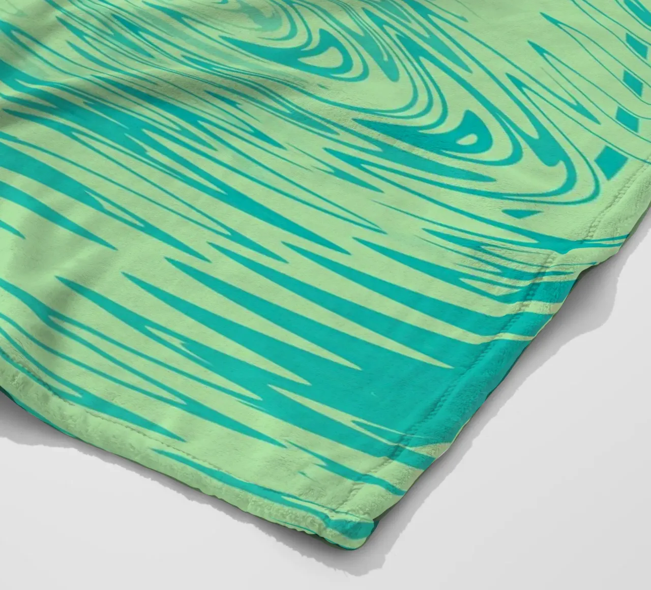 Abstract dynamic waves Water pattern in green and blue fleece blanket by Something for you
