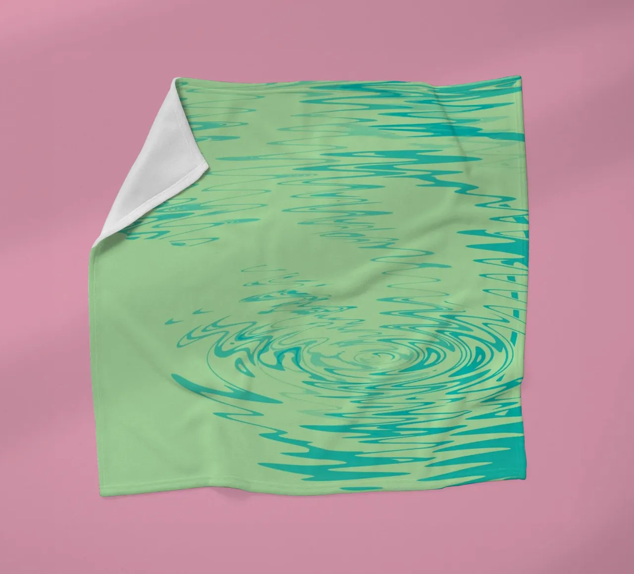 Abstract dynamic waves Water pattern in green and blue fleece blanket by Something for you