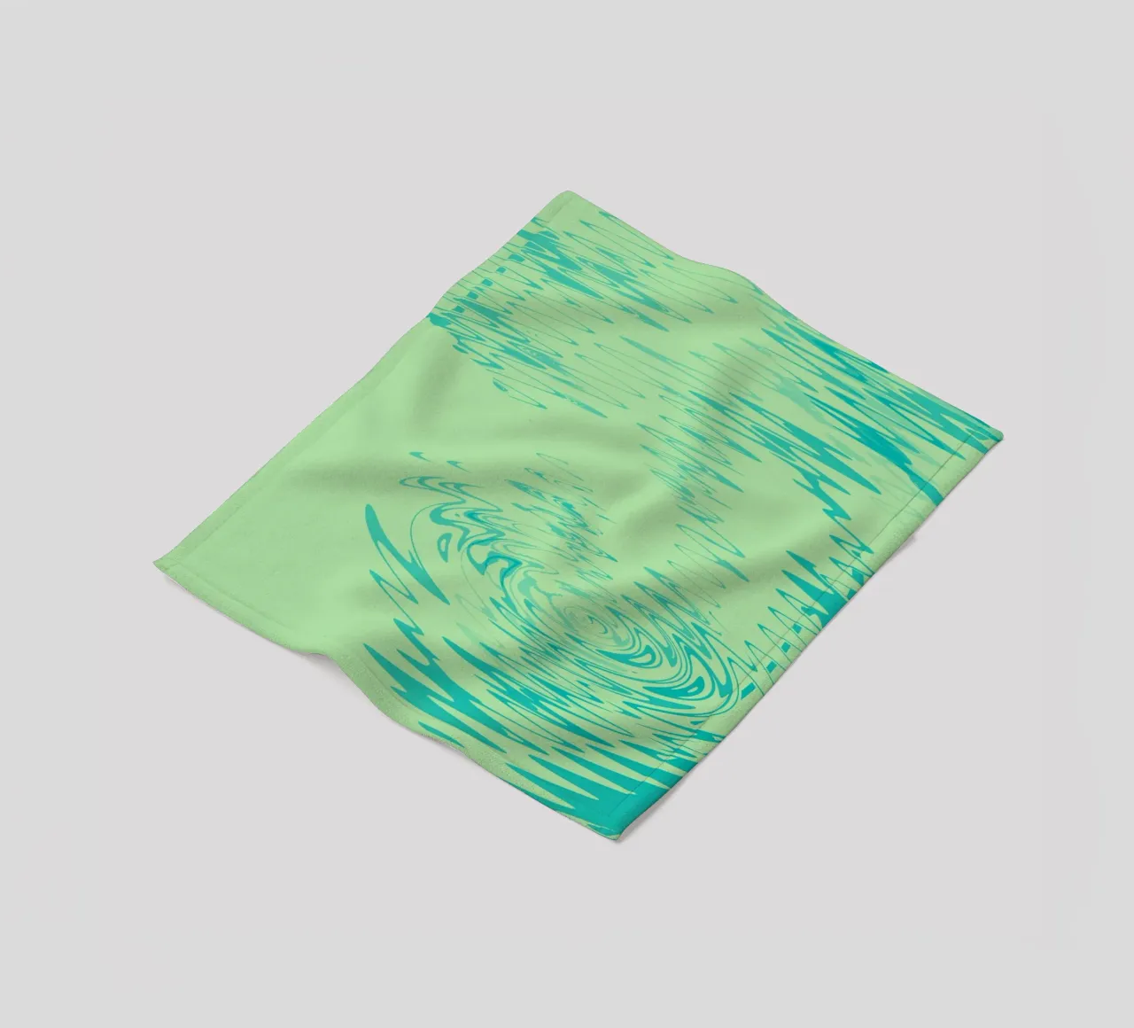 Abstract dynamic waves Water pattern in green and blue fleece blanket by Something for you