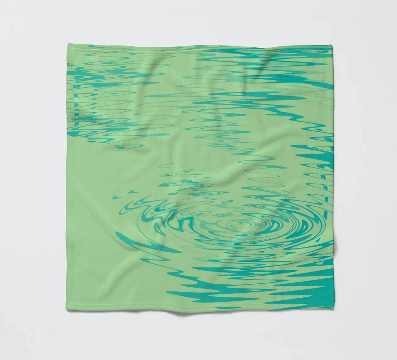 Abstract dynamic waves Water pattern in green and blue fleece blanket by Something for you