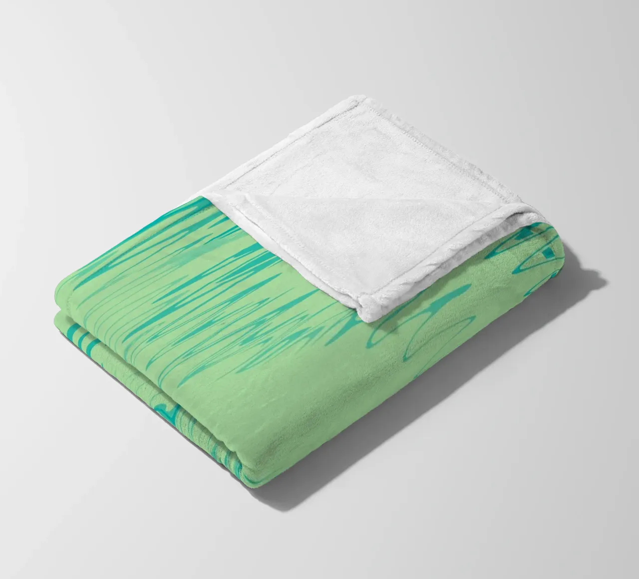 Abstract dynamic waves Water pattern in green and blue fleece blanket by Something for you