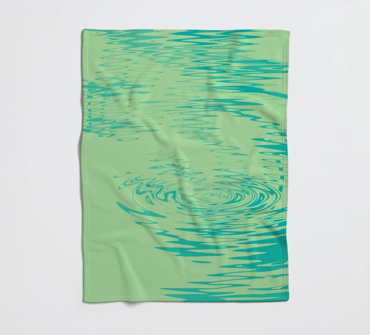 Abstract dynamic waves Water pattern in green and blue fleece blanket by Something for you