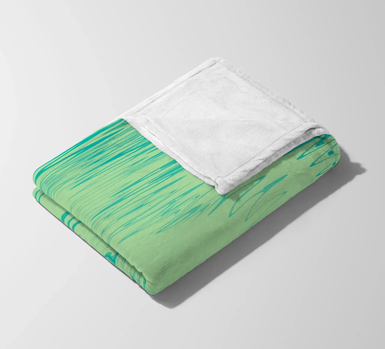Abstract dynamic waves Water pattern in green and blue fleece blanket by Something for you