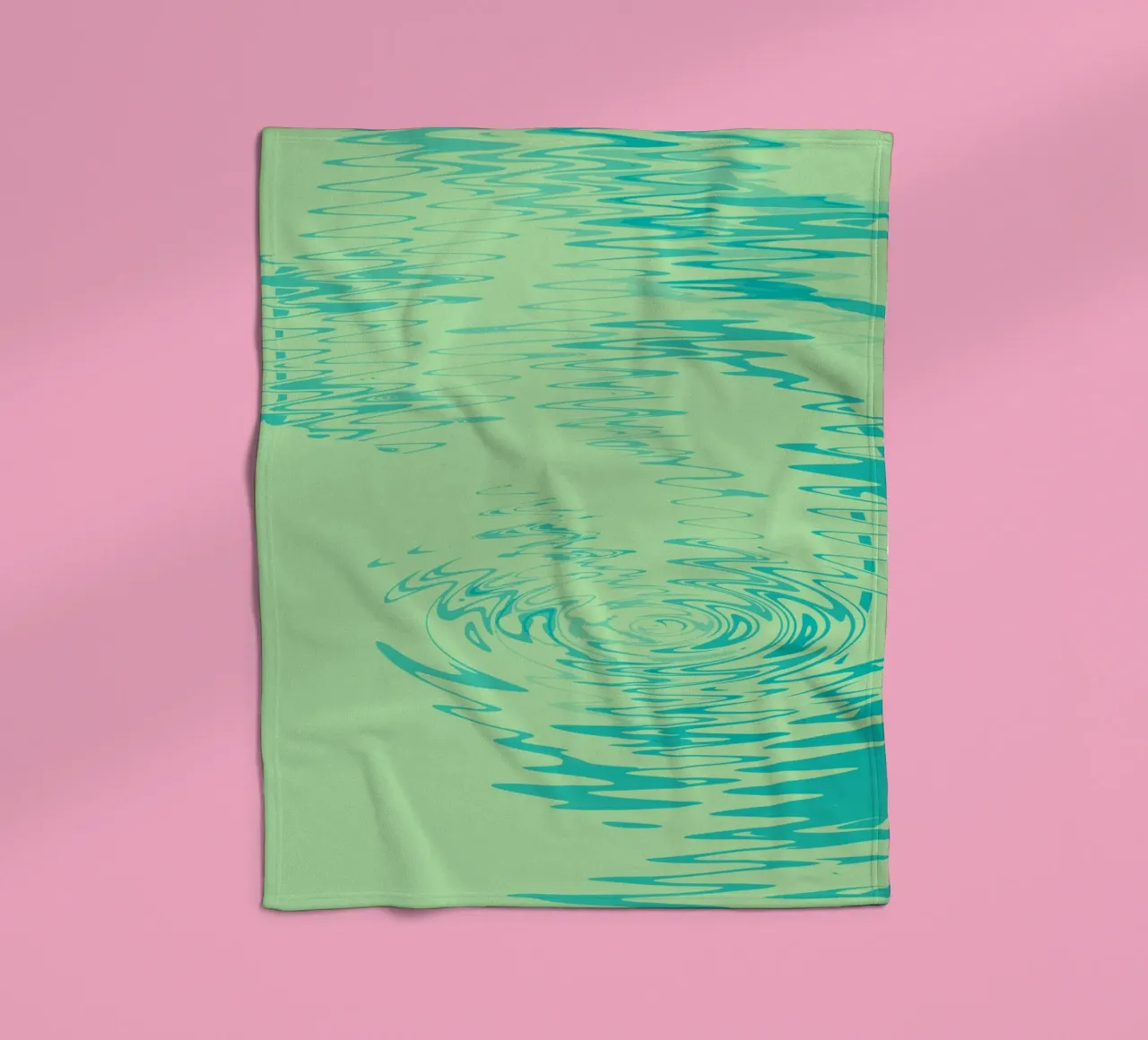 Abstract dynamic waves Water pattern in green and blue fleece blanket by Something for you