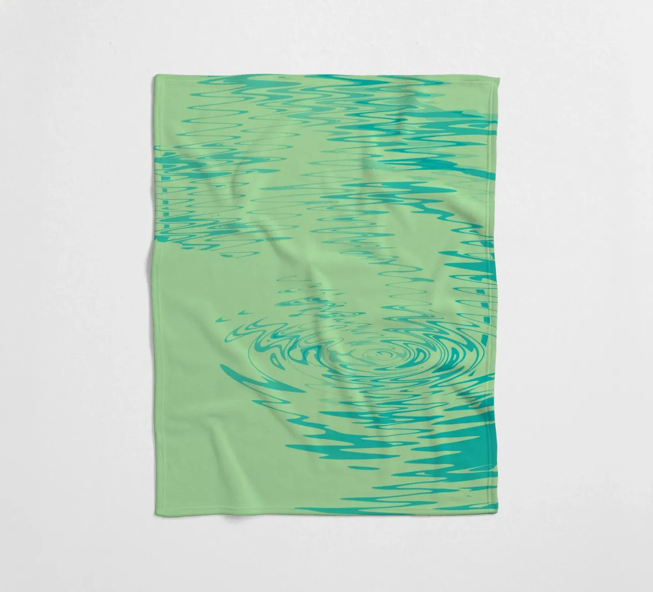 Abstract dynamic waves Water pattern in green and blue fleece blanket by Something for you