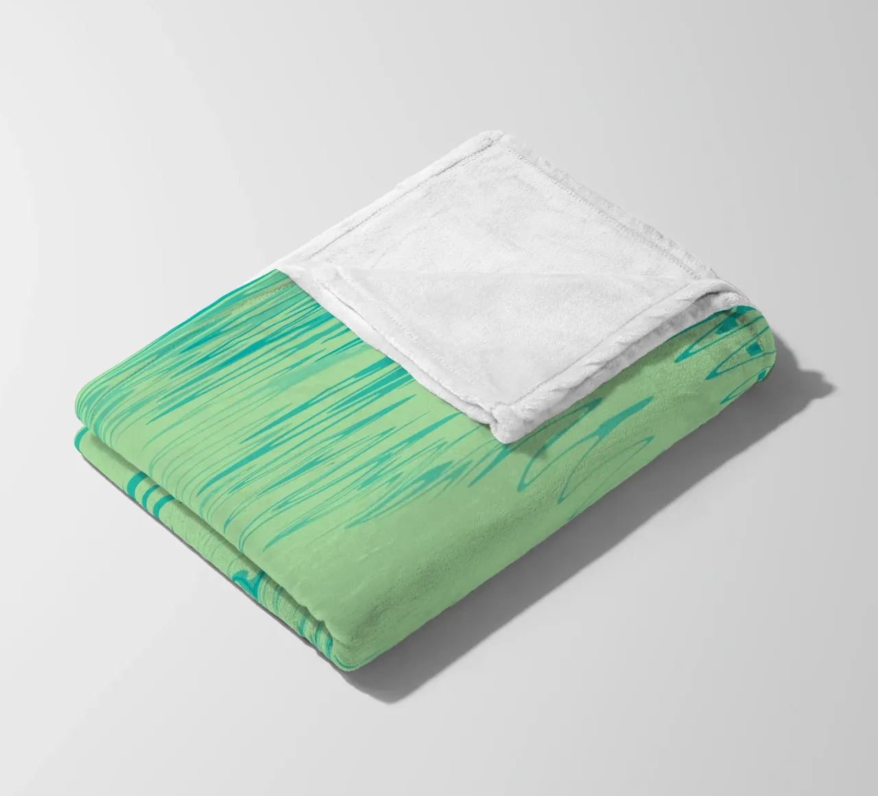 Abstract dynamic waves Water pattern in green and blue fleece blanket by Something for you