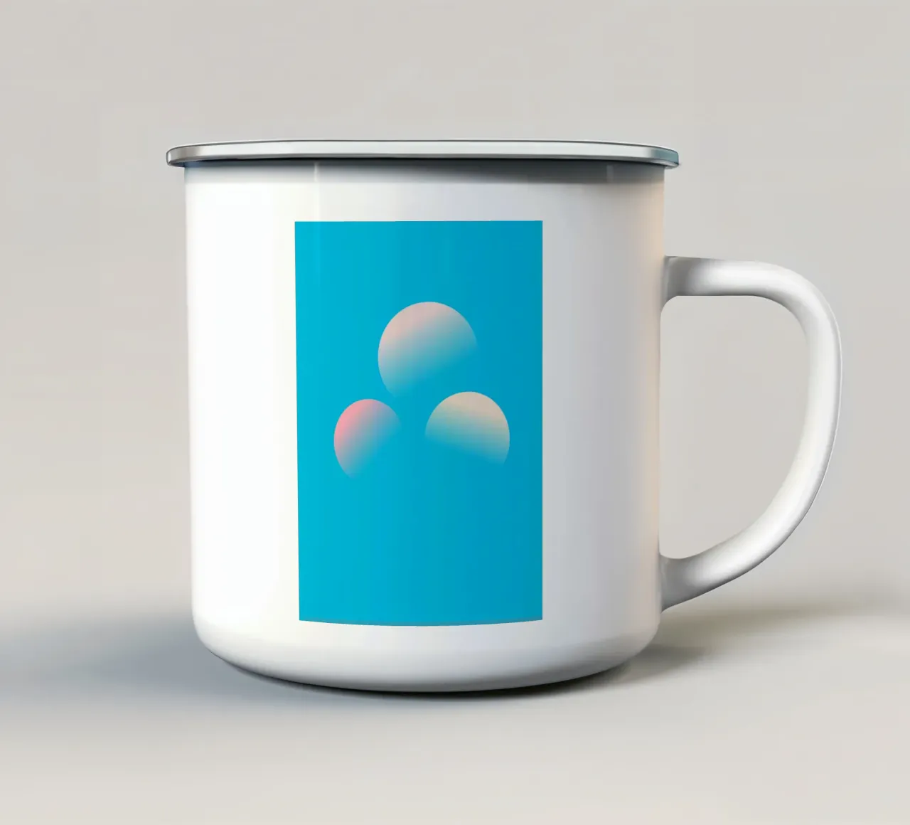 Gemälde von drei Planeten vor blauem Himmel Emaille Tasse von Something for you