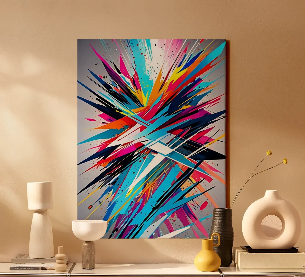 Splash abstracte verf canvas met Baklijst van LM2KONE