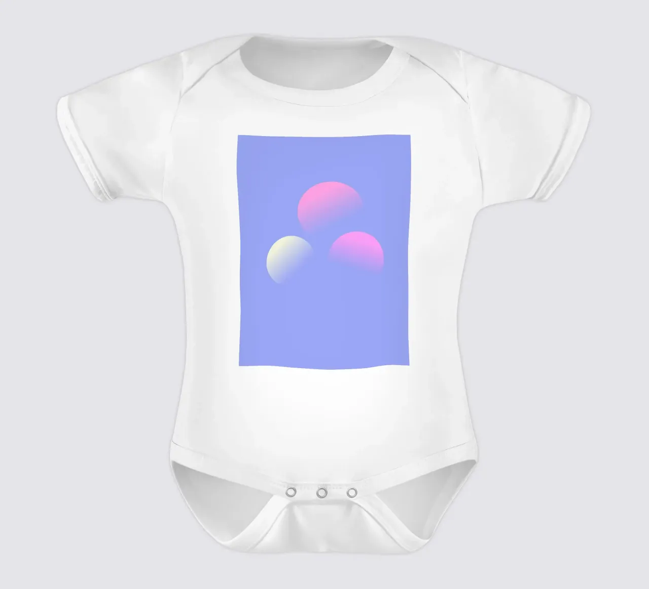 Gemälde von drei Planeten vor lila Hintergrund Kurzarm Babybody von Something for you