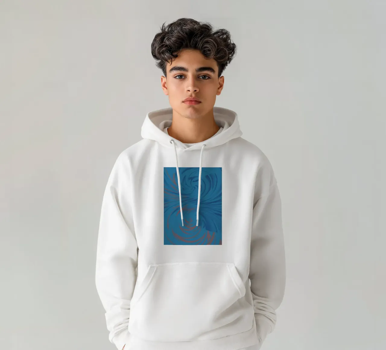 Motif dynamique abstrait torsadé en bleu et rouge sweat à capuche de Something for you