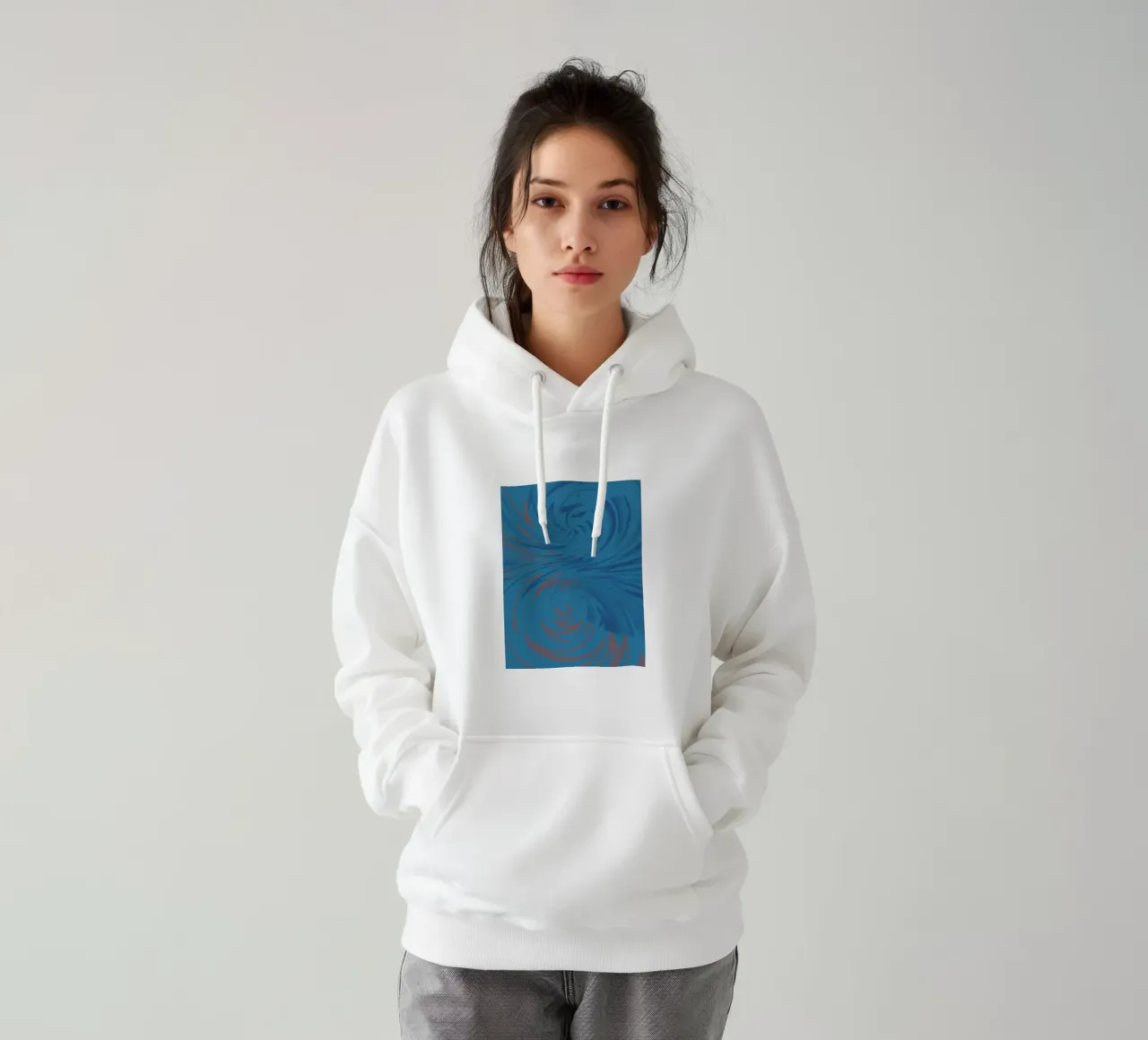Motif dynamique abstrait torsadé en bleu et rouge sweat à capuche de Something for you