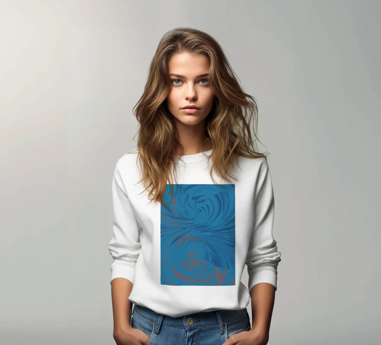 Motif dynamique abstrait torsadé en bleu et rouge sweat de Something for you