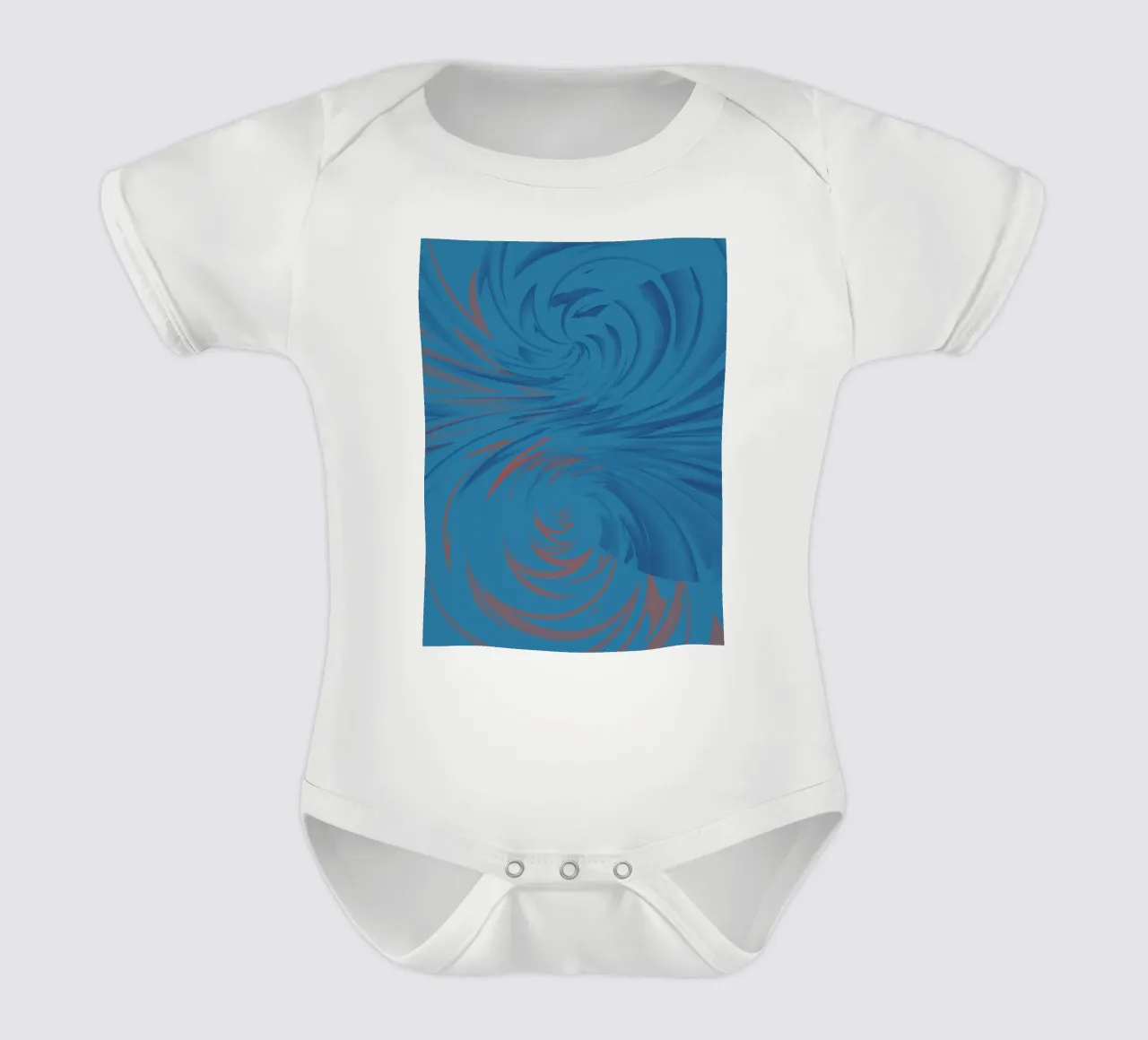 Disegno astratto dinamico a torsione in blu e rosso body neonato maniche corte da Something for you