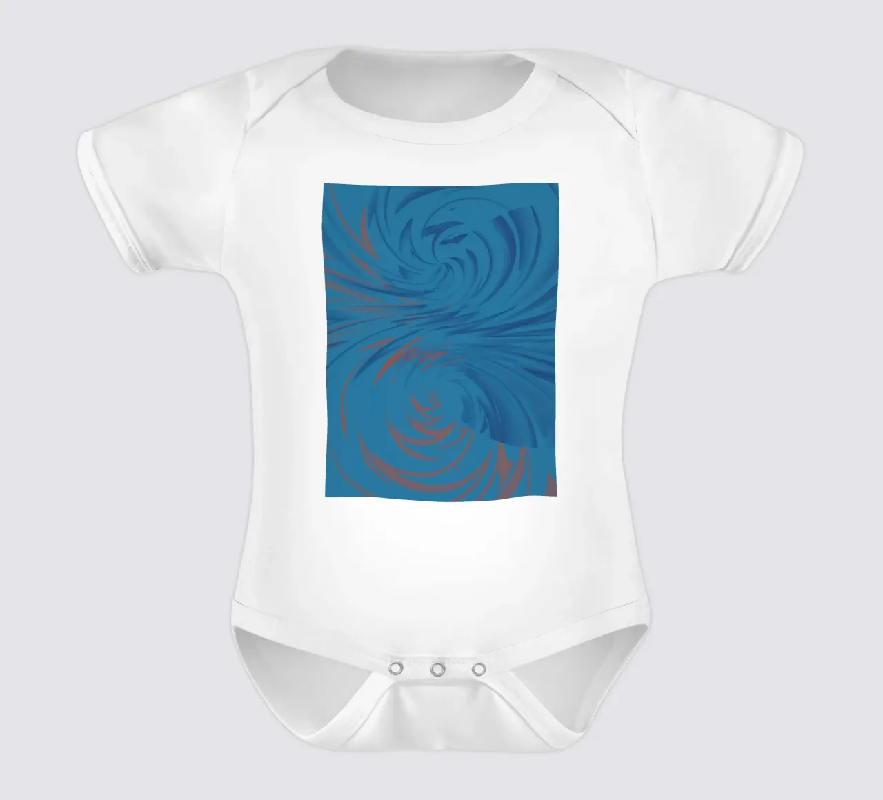 Motif dynamique abstrait torsadé en bleu et rouge body bébé de Something for you