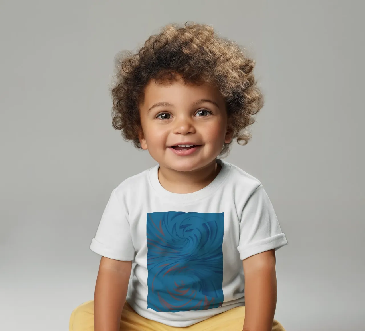 Abstract dynamic twisted pattern in blue and red baby t-shirt by Something for you