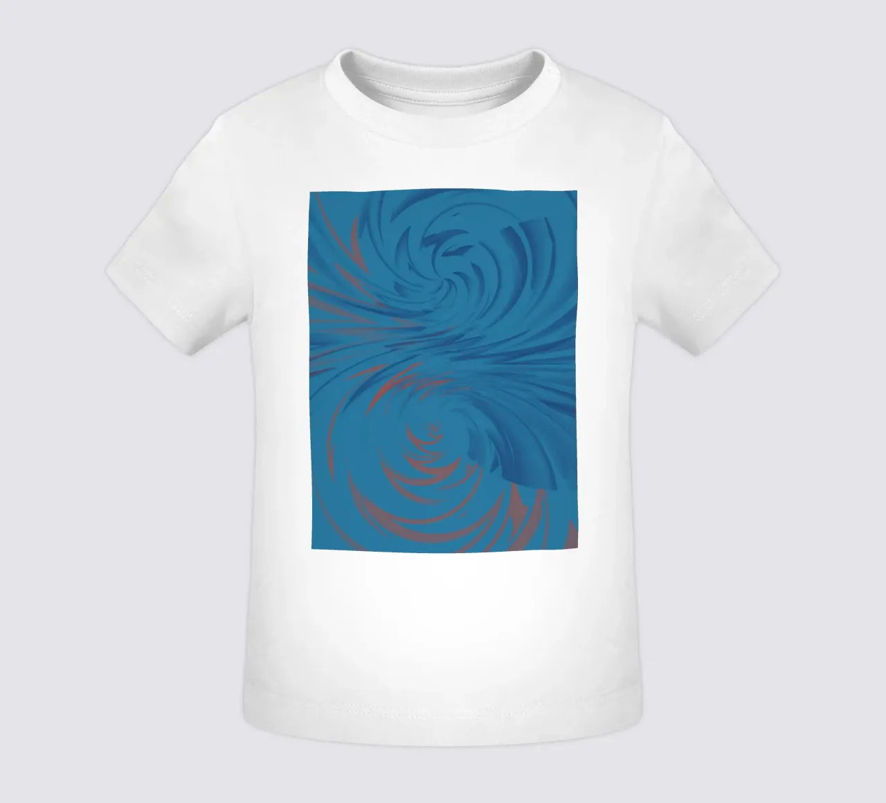 Abstract dynamic twisted pattern in blue and red baby t-shirt by Something for you