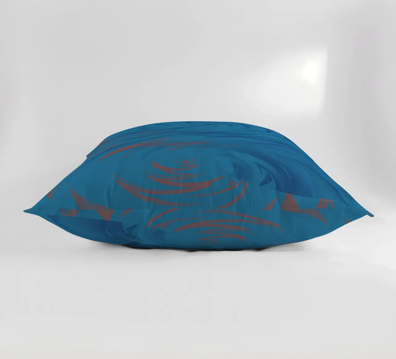 Abstract dynamic twisted pattern in blue and red decorative cushion by Something for you