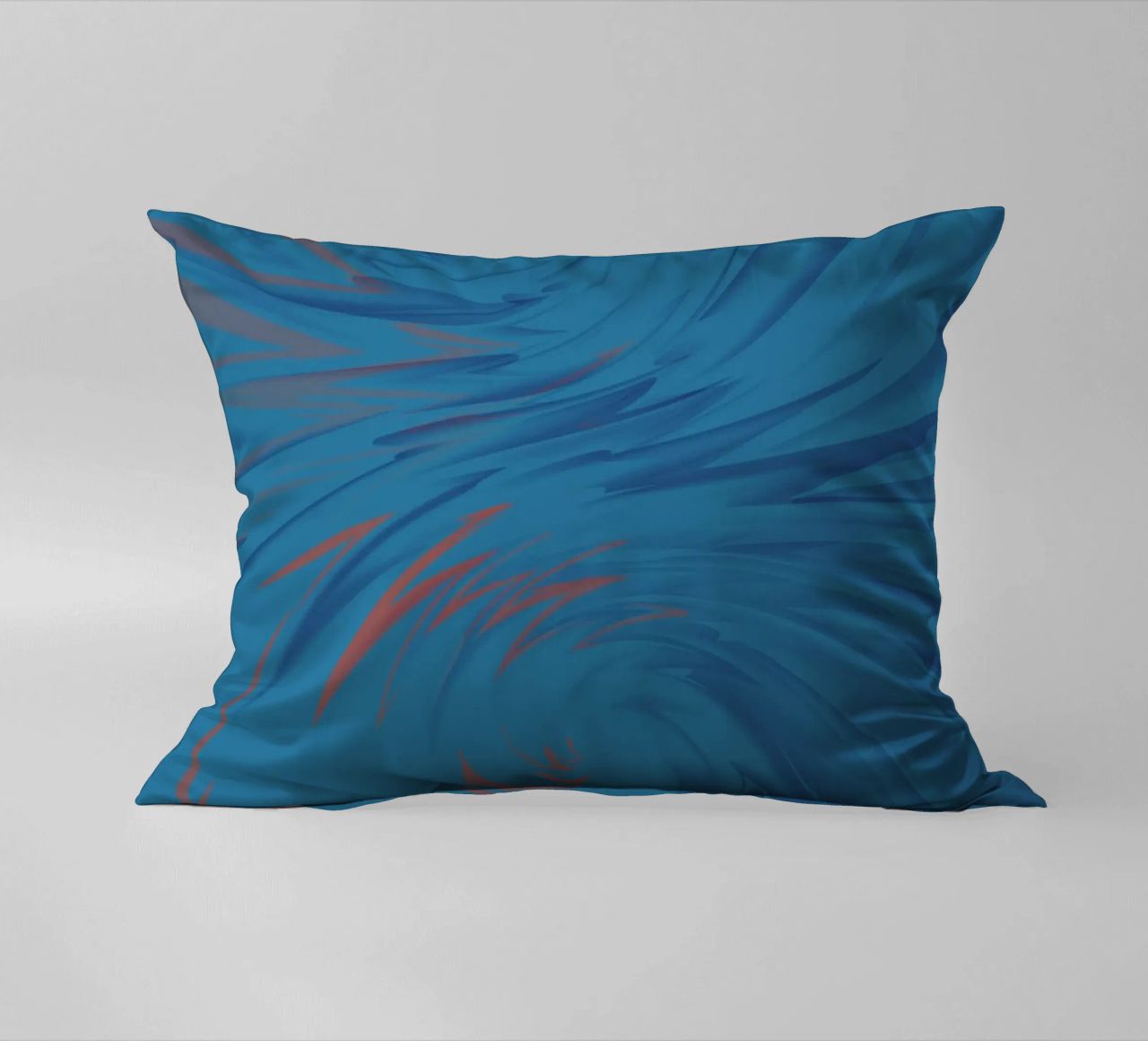 Abstract dynamisch gedraaid patroon in blauw en rood kussen van Something for you