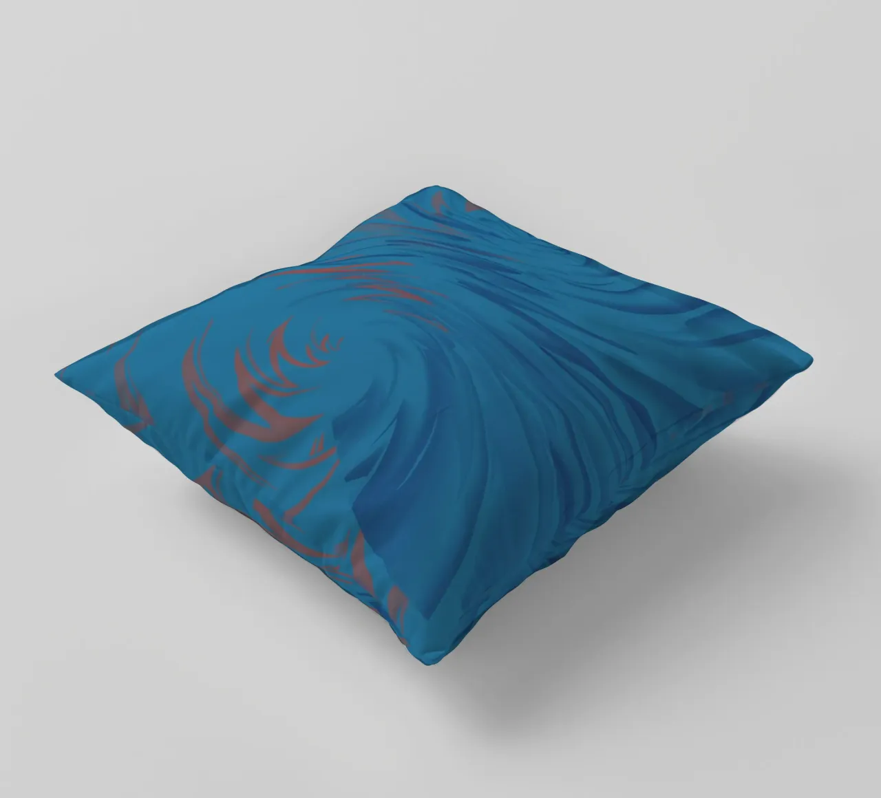 Abstract dynamic twisted pattern in blue and red decorative cushion by Something for you