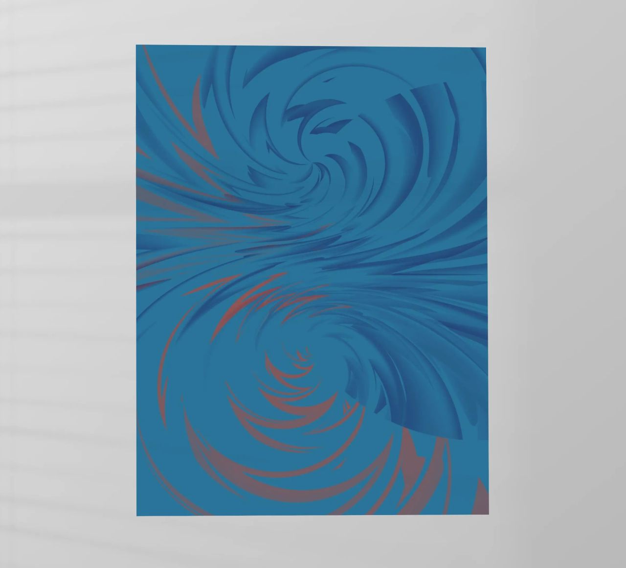 Abstract dynamisch gedraaid patroon in blauw en rood backlit folie van Something for you