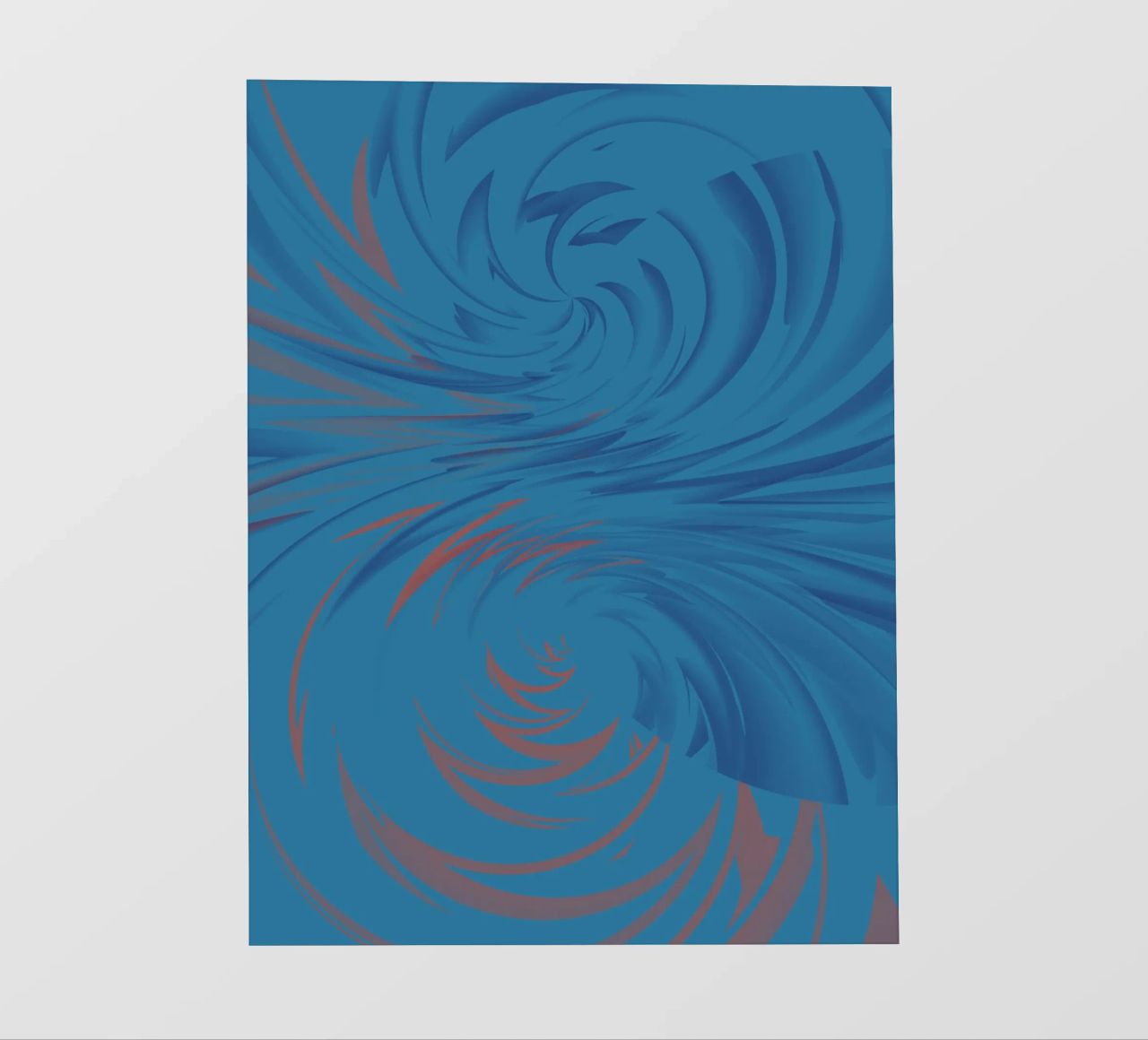Abstract dynamisch gedraaid patroon in blauw en rood backlit folie van Something for you