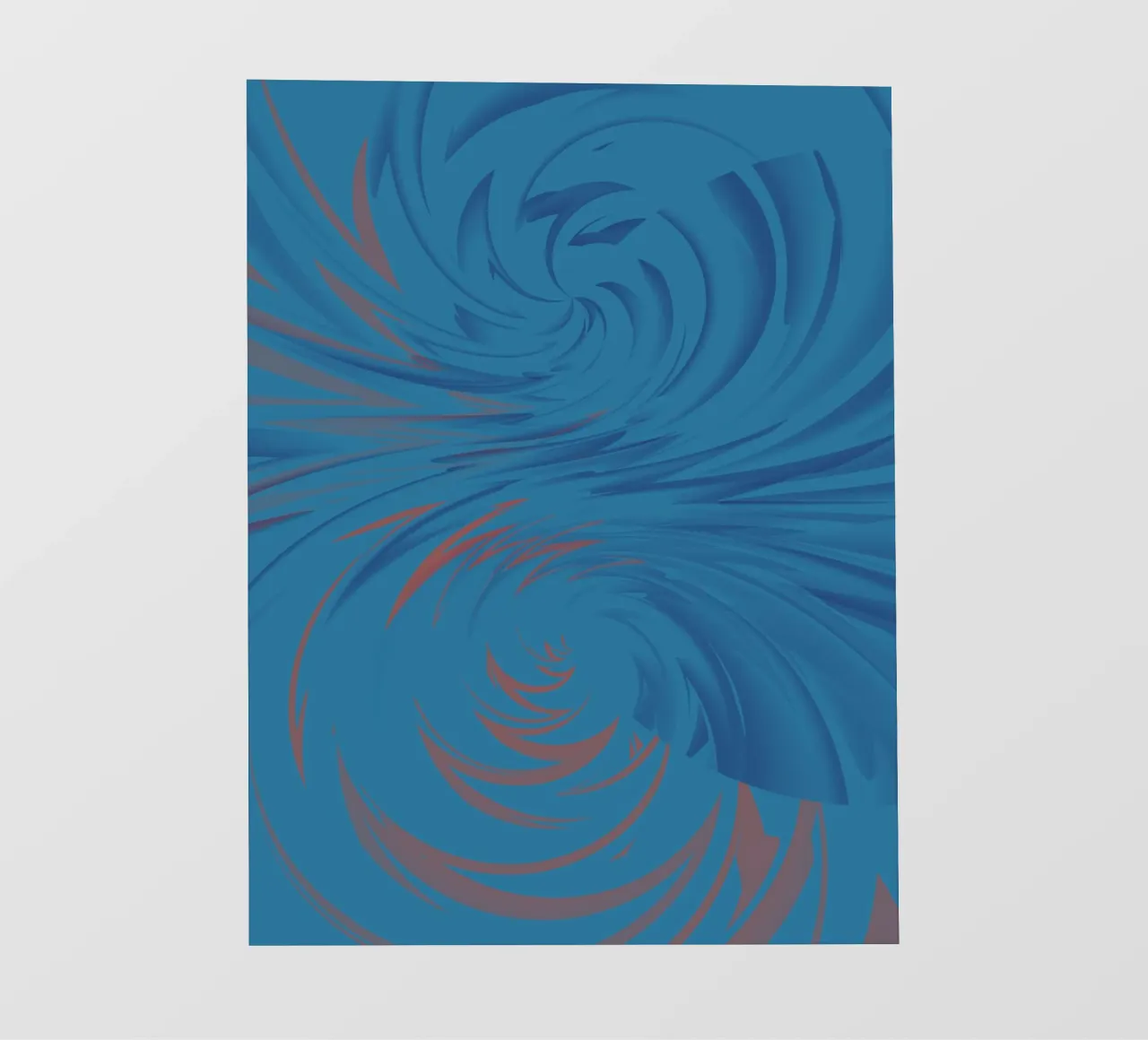 Abstract dynamic twisted pattern in blue and red backlit film by Something for you