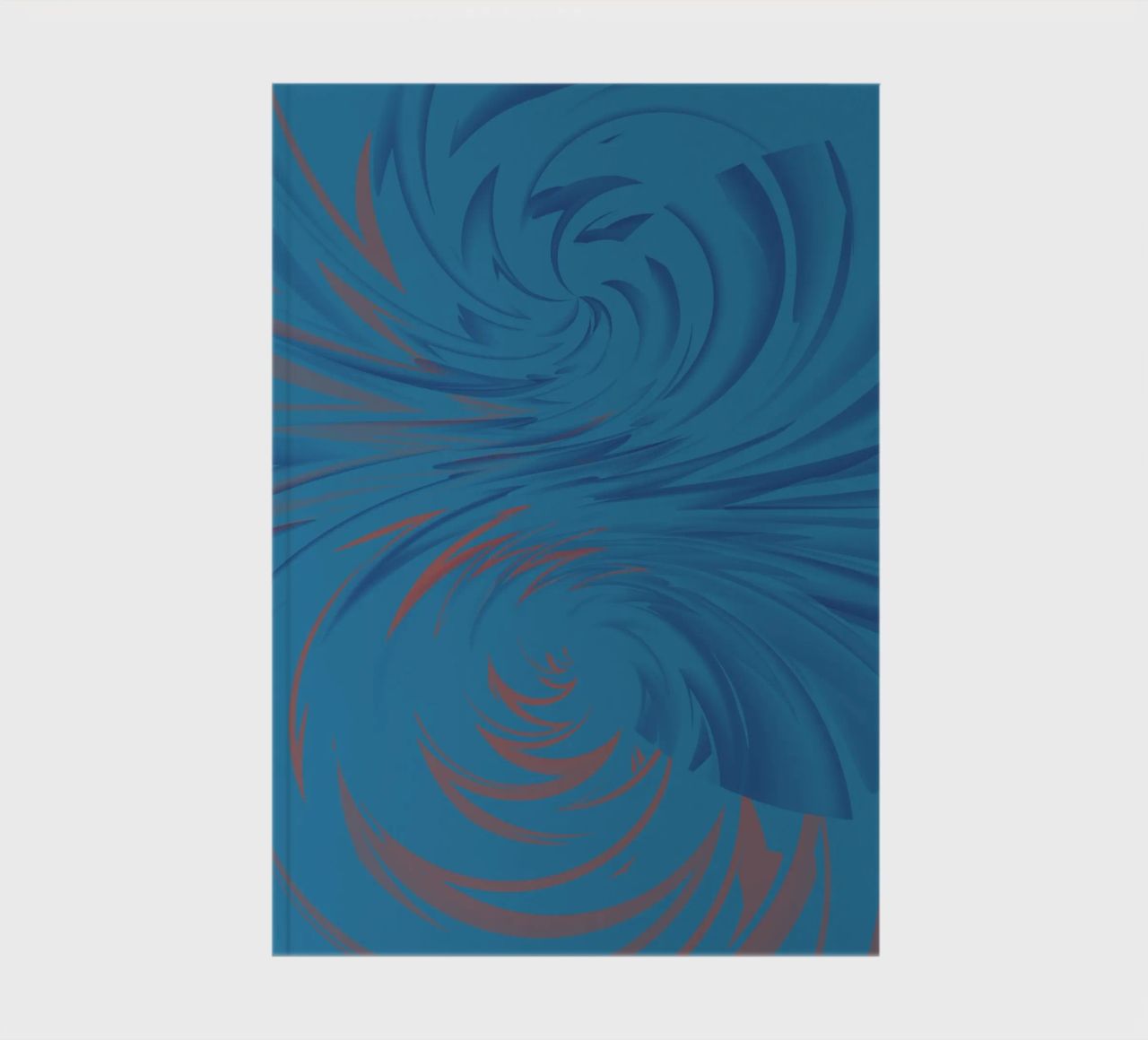 Abstract dynamic twisted pattern in blue and red notebook by Something for you