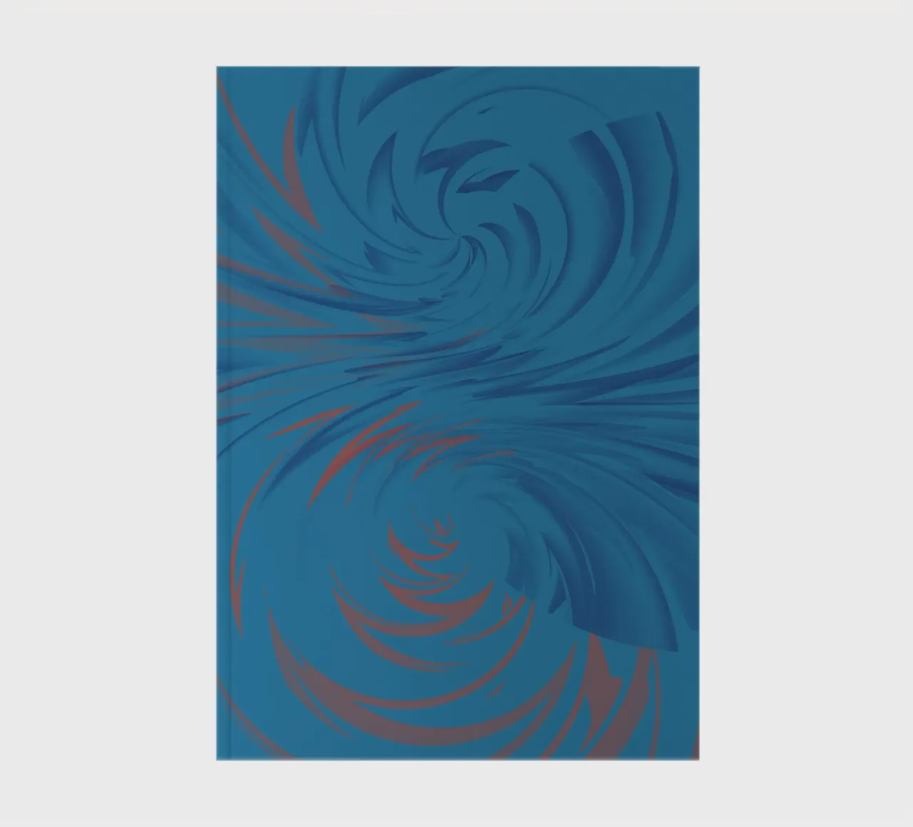 Disegno astratto dinamico a torsione in blu e rosso diario da Something for you