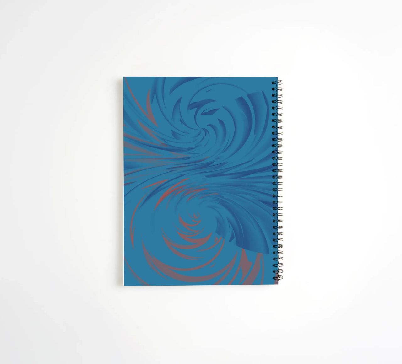 Abstract dynamic twisted pattern in blue and red spiral notebook by Something for you