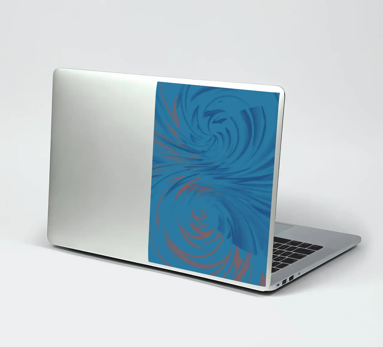 Motif dynamique abstrait torsadé en bleu et rouge autocollant de Something for you