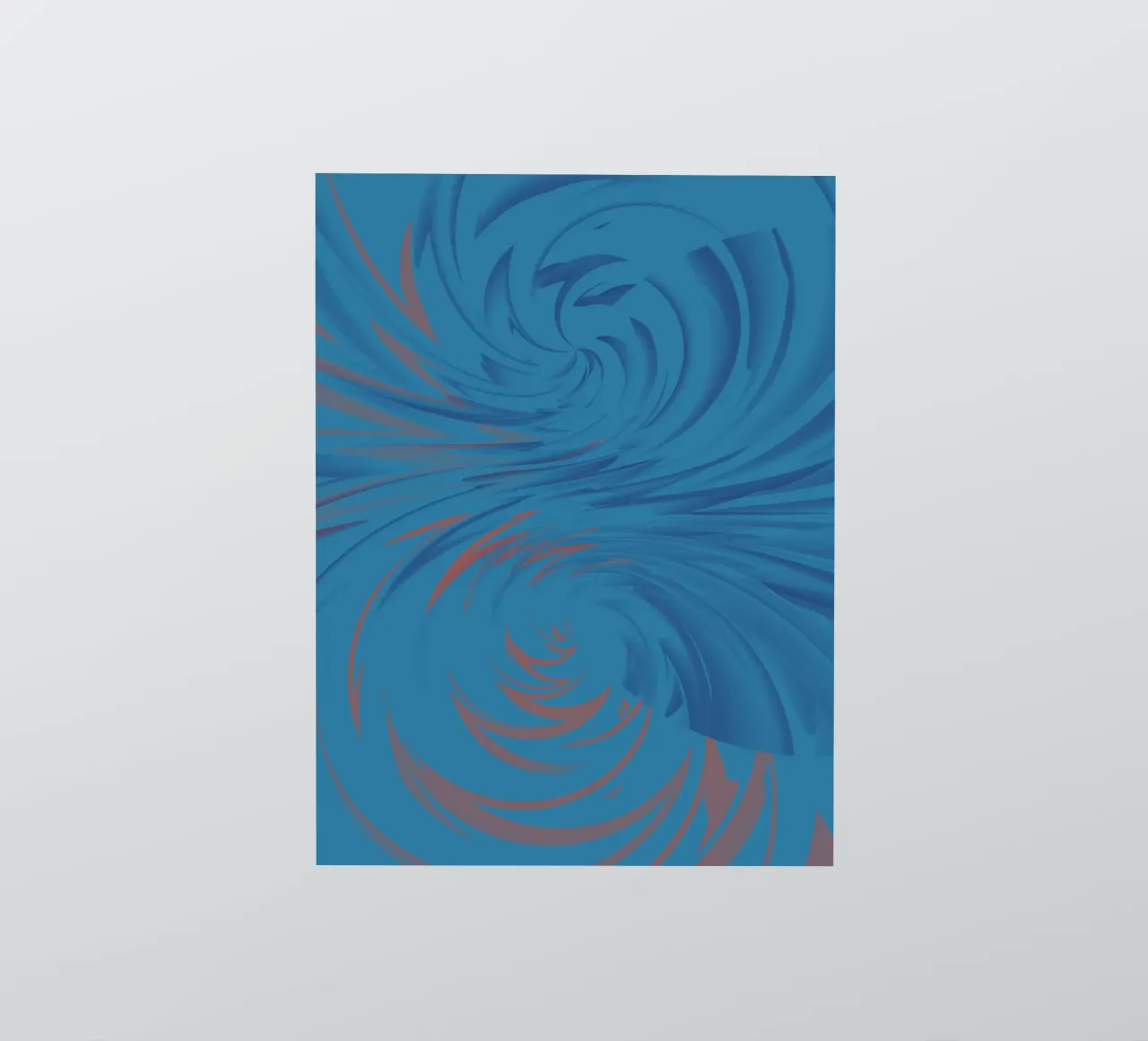 Motif dynamique abstrait torsadé en bleu et rouge autocollant de Something for you