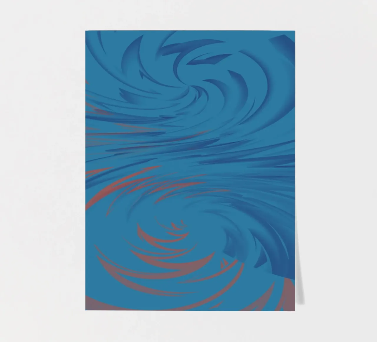 Abstract dynamic twisted pattern in blue and red sticker sheet by Something for you