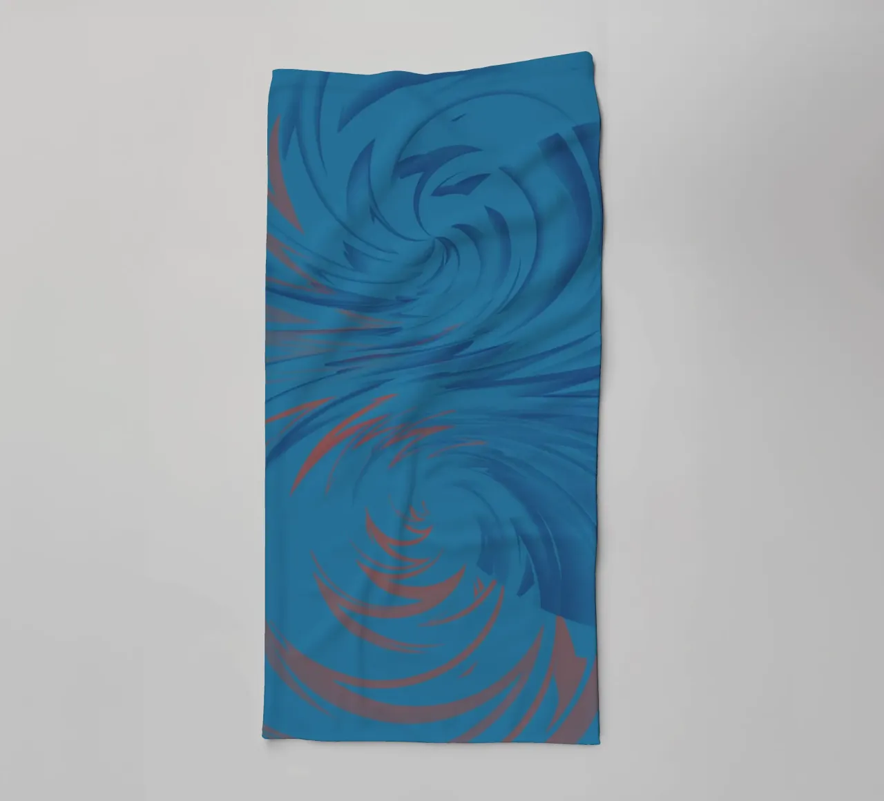 Abstract dynamic twisted pattern in blue and red towel by Something for you