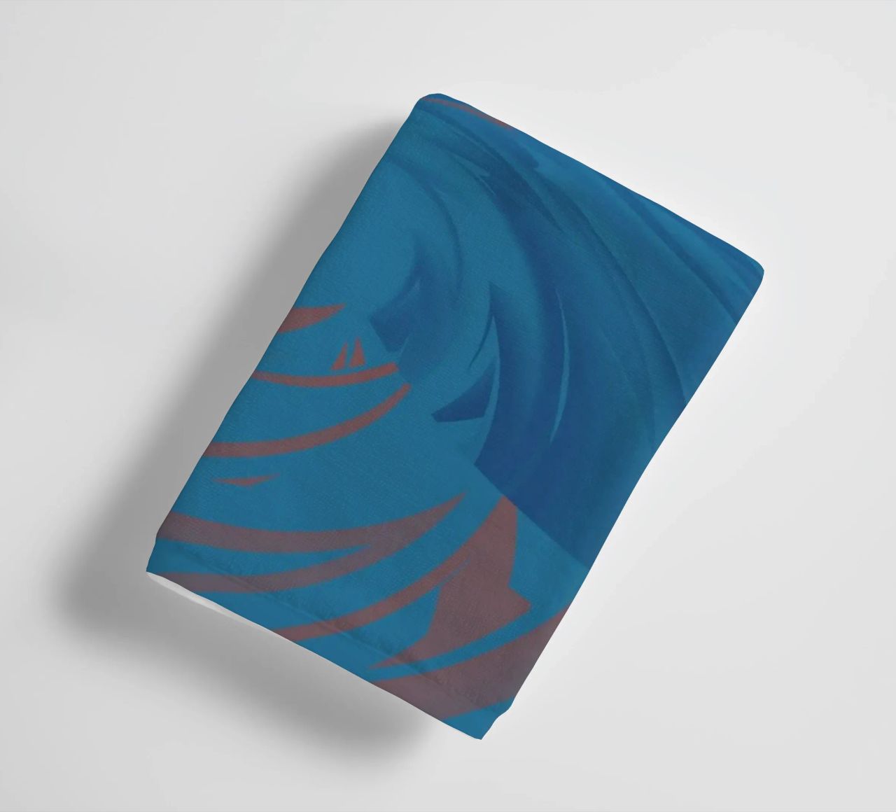 Abstract dynamic twisted pattern in blue and red towel by Something for you